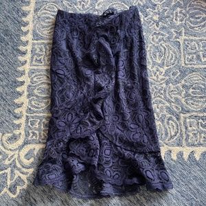 Antonio Melanie Navy Laced skirt